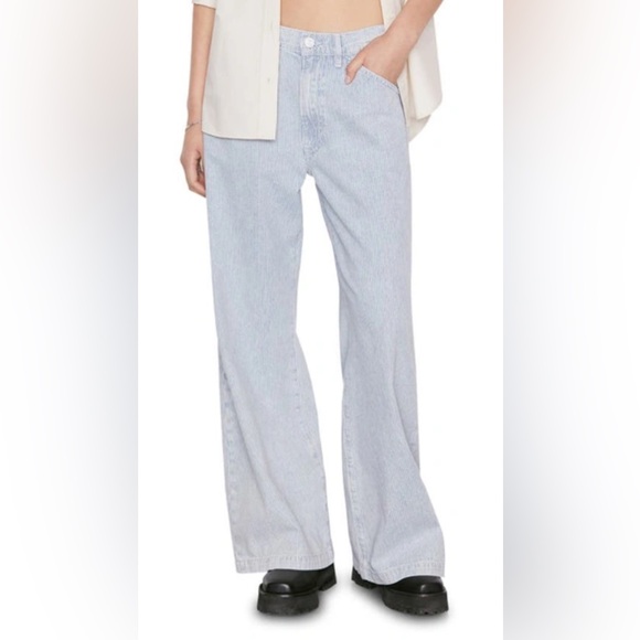 Frame Denim Denim - FRAME Le Baggy Palazzo Pinstripe Wide-leg Pants size 28